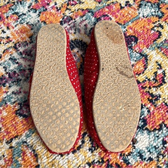 TOMS Red and White Polka Dot Flats Size 8 - Picture 5 of 5